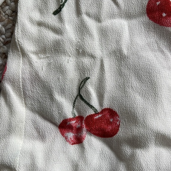 Skies Are Blue Cherry Patterned Cream Blouse - Picture 2 of 3